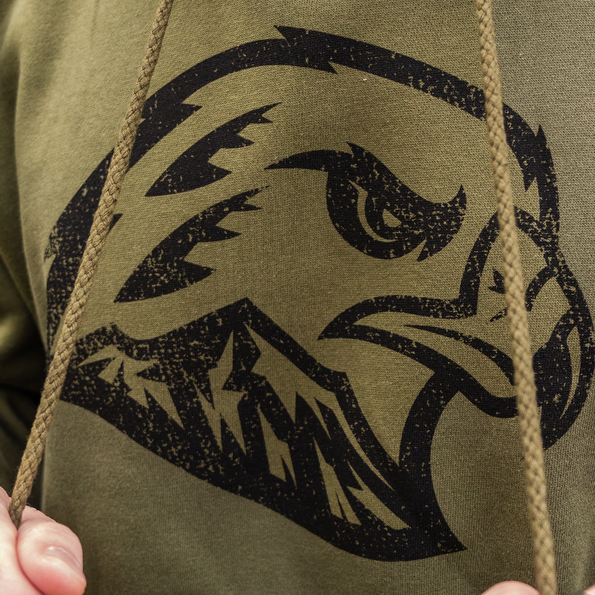 Hawk Head Hoodie - Olive