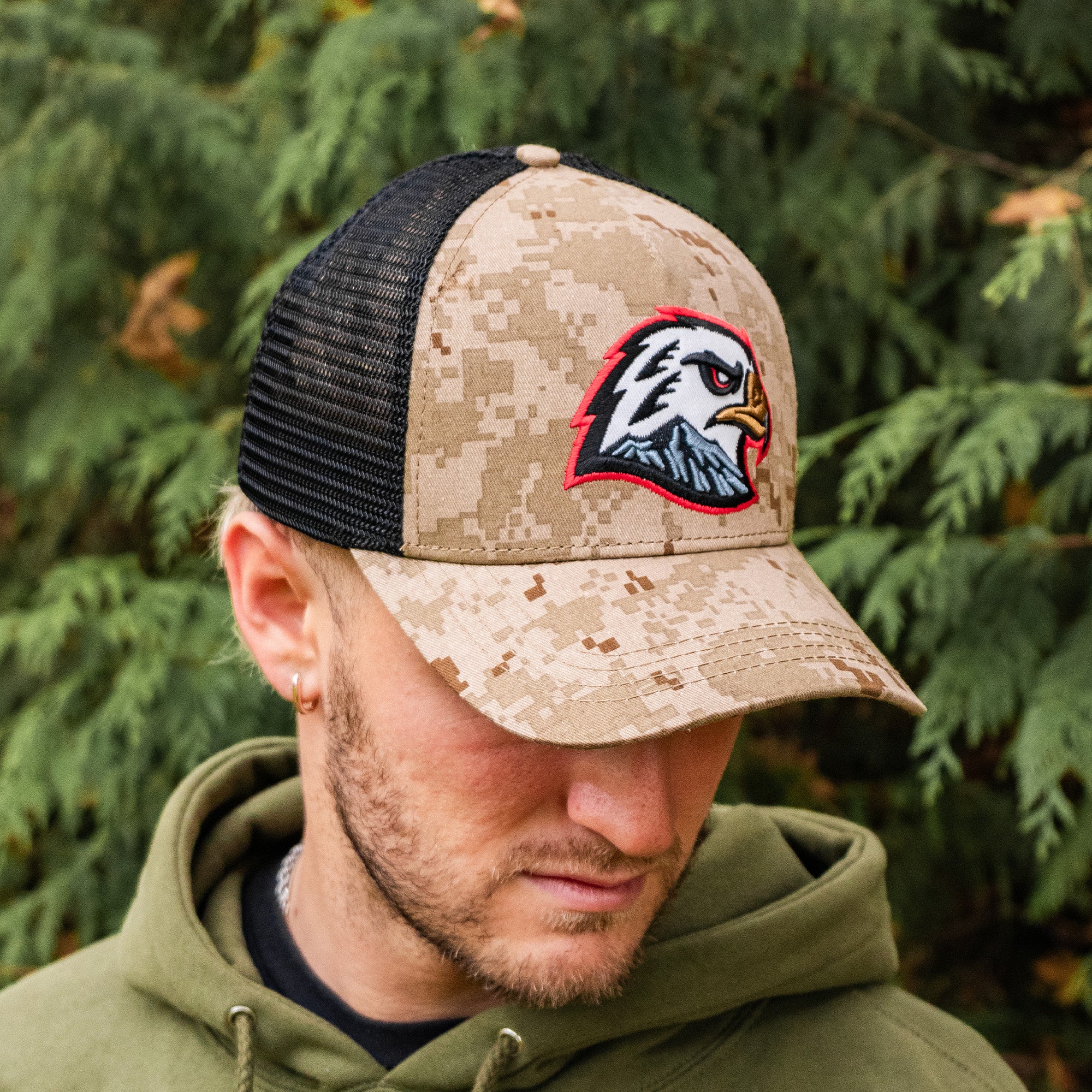 Hawk Head Mesh Cap - Camo