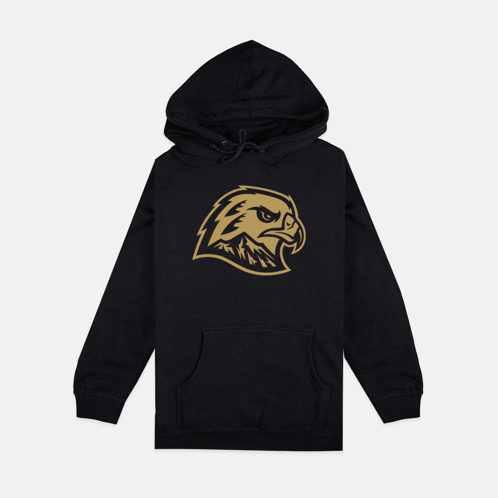 Gold Hawk Head Hoodie - Black