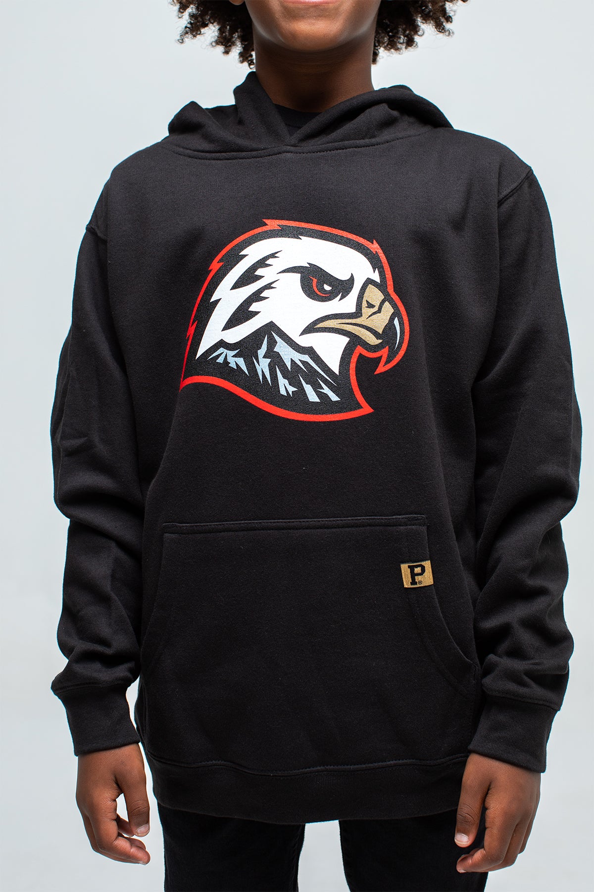 Youth Hawk Head Hoodie - Black