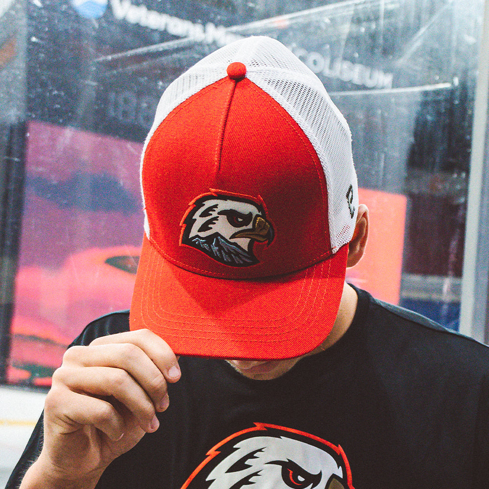 Hawk Head Mesh Cap - Red/White