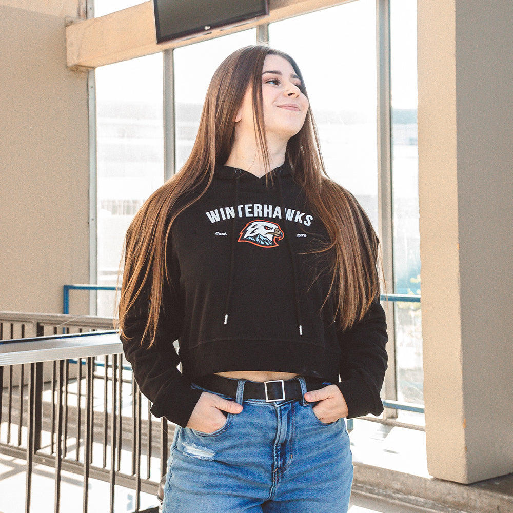 Women's Hawk Head Cropped Hoodie