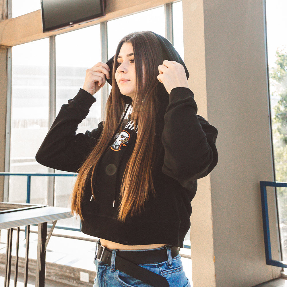 Women's Hawk Head Cropped Hoodie