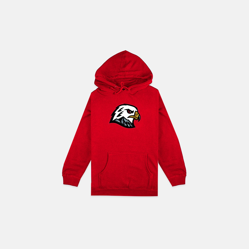 Youth Hawk Head Hoodie - Red