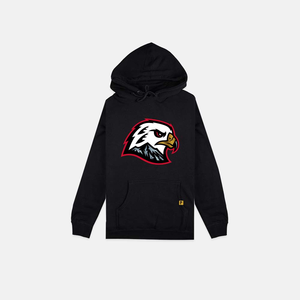 Youth Hawk Head Hoodie - Black