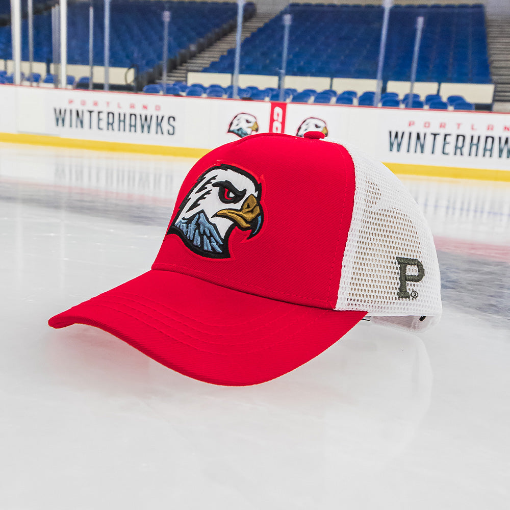 Hawk Head Mesh Cap - Red/White
