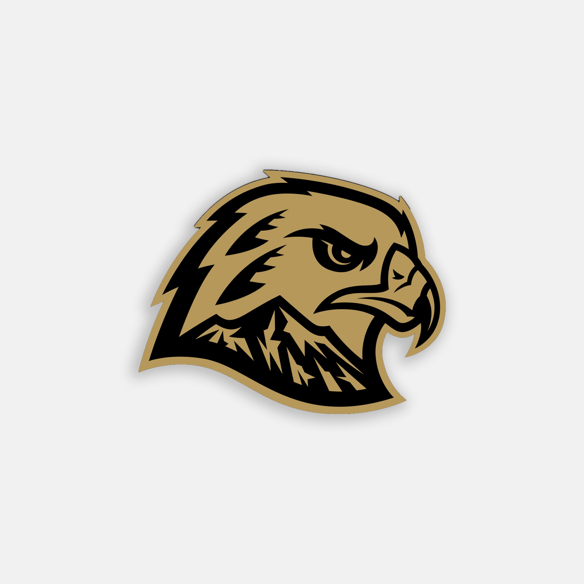 Gold Hawk Head Sticker