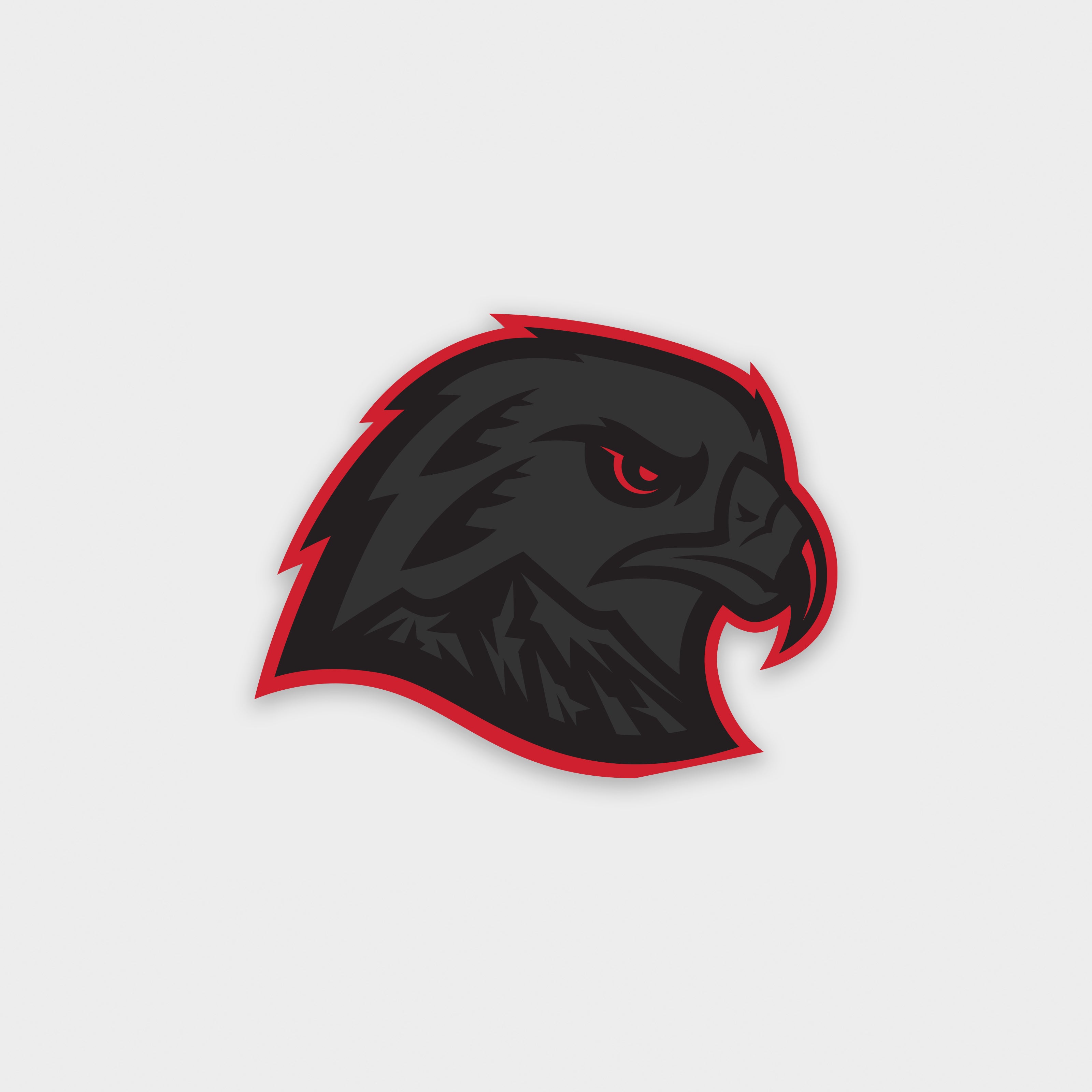 Red Eye Hawk Head Sticker