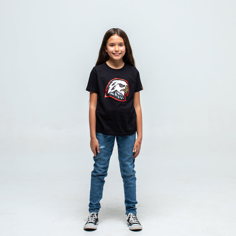 Youth Hawk Head T-Shirt - Black