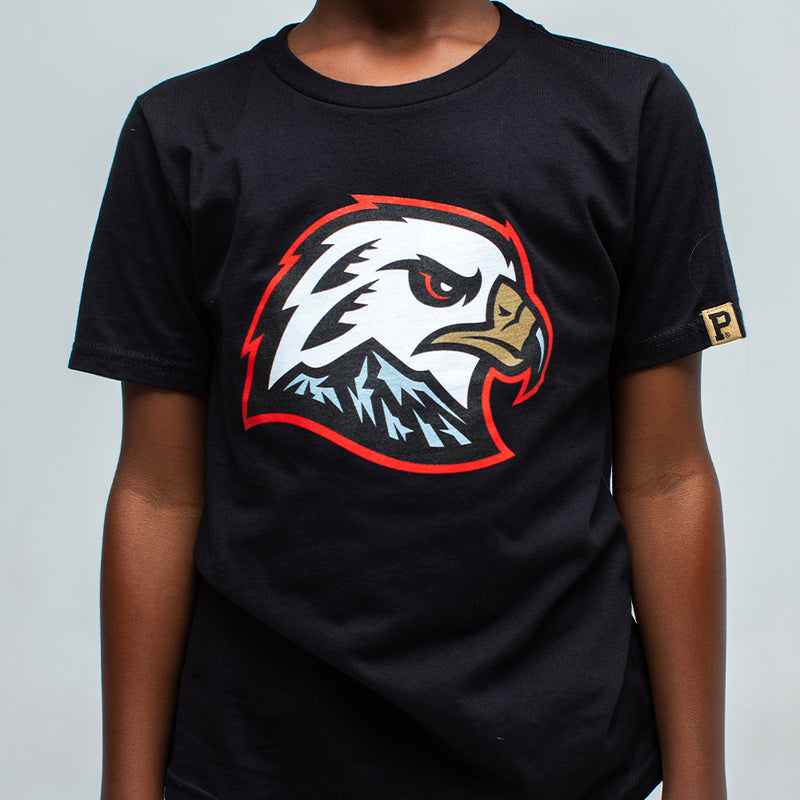 Youth Hawk Head T-Shirt - Black